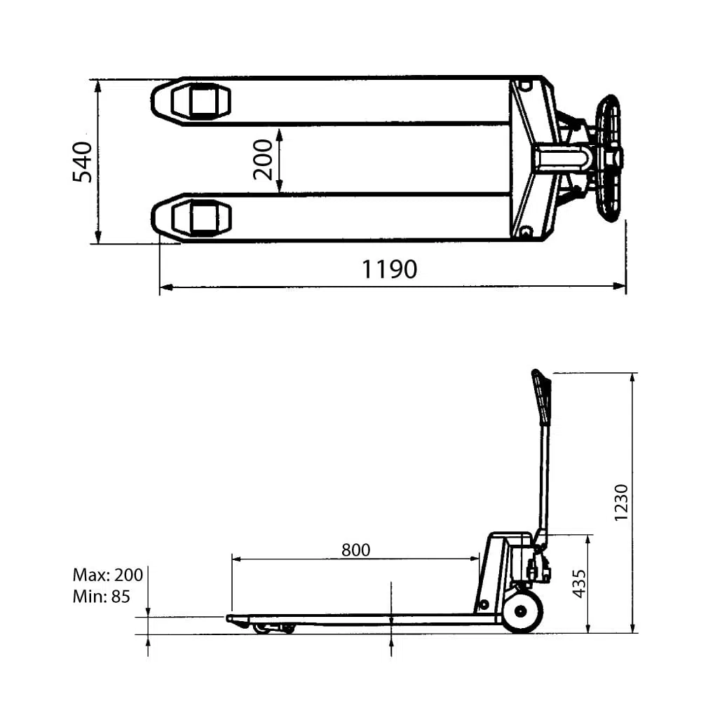 Brettatjakkur stuttur - 800mm - Image 7