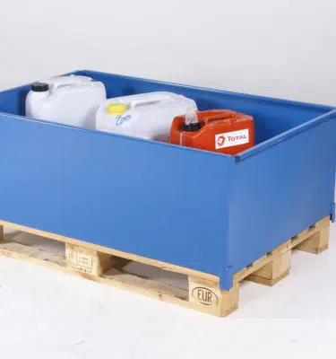 Lekabytta, opið fat fyrir minni einingar - 400ltr ofan á pallettur