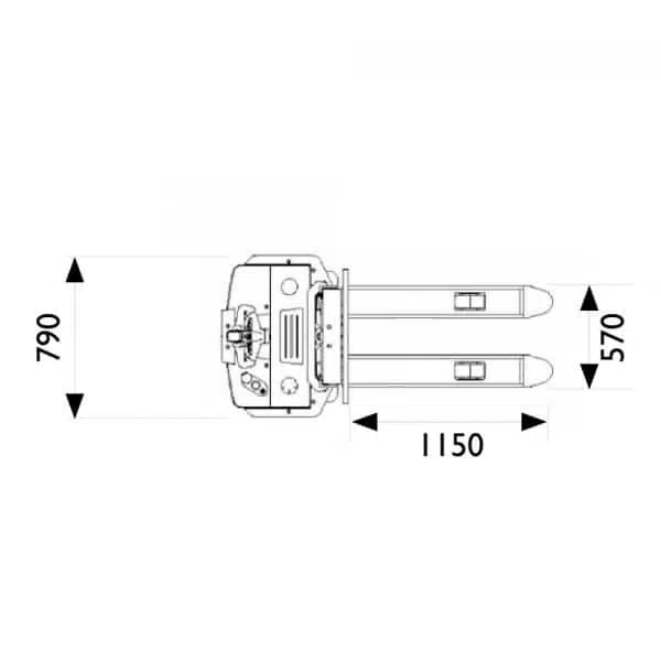 Staflari 1200kg / 2,9m (raf/raf) pallur og freelift - Image 8