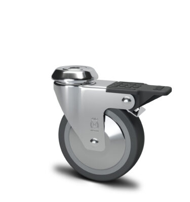 Ryðfrí hjól 50mm 1b+snú+bremsa